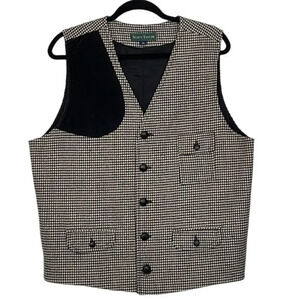 Vintage Scott Taylor 100% Wool Houndstooth Vest Size 14‎